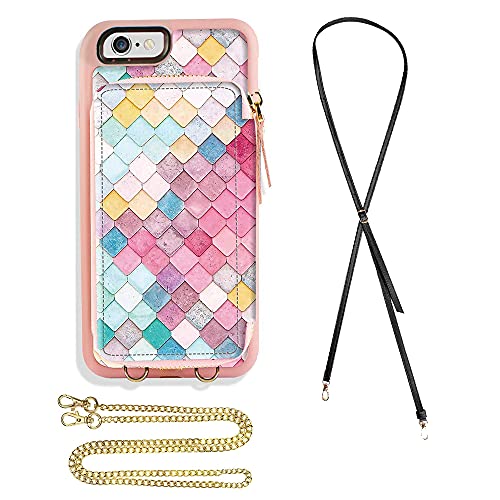 ZVE iPhone 6/6s Crossbody Case+ Replacement Crossbody Strap-Mermaid Wall