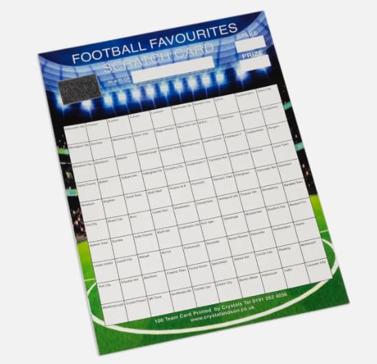 Crystals Club Supplies A4 100 football team scratch card (5)