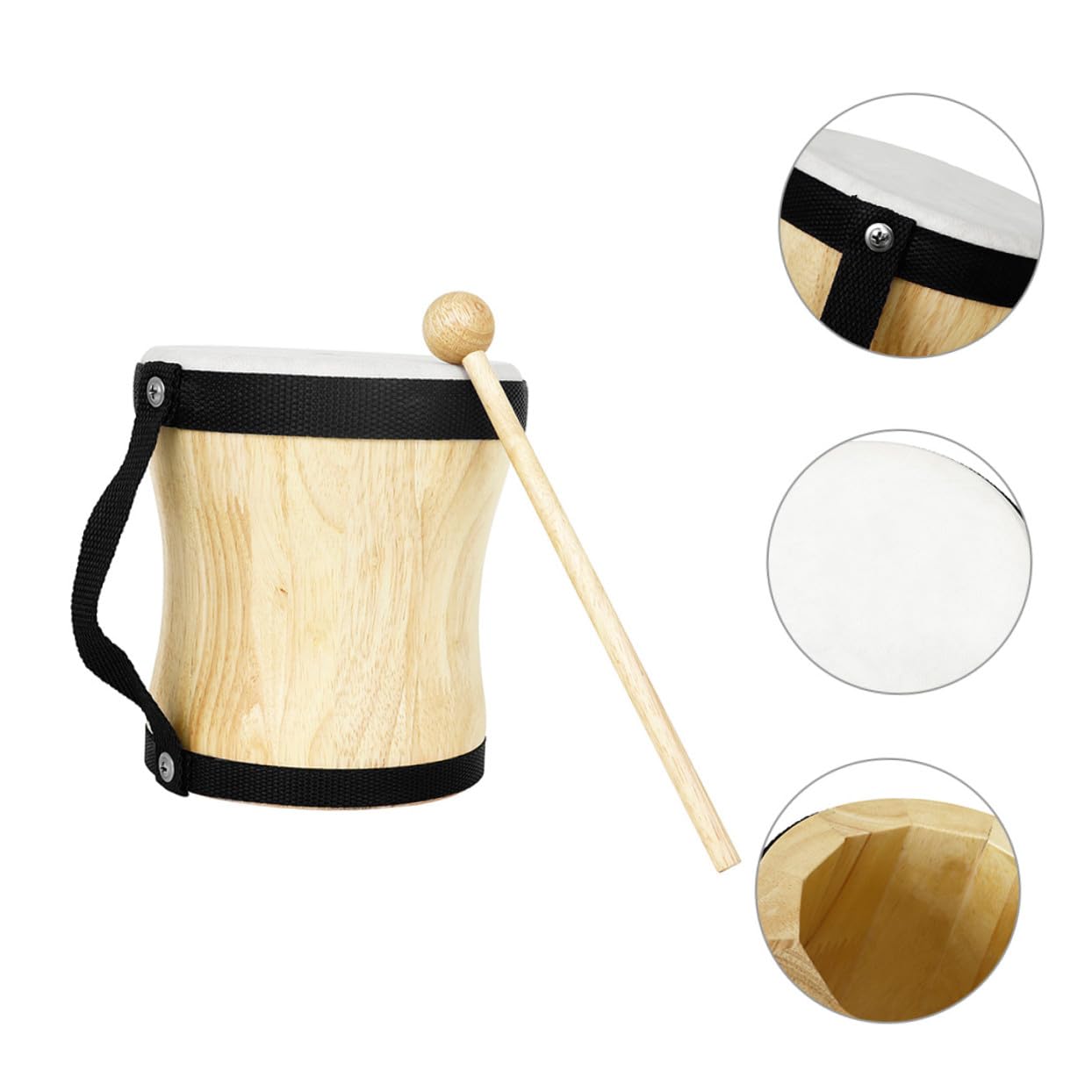 Tamburo a Mano per Ragazzo Ragazza con Pelle di Montone e Legno, Strumento Musicale Percussione Educativo con Suono Chiaro e Qualità Durevole, per L'apprendimento
