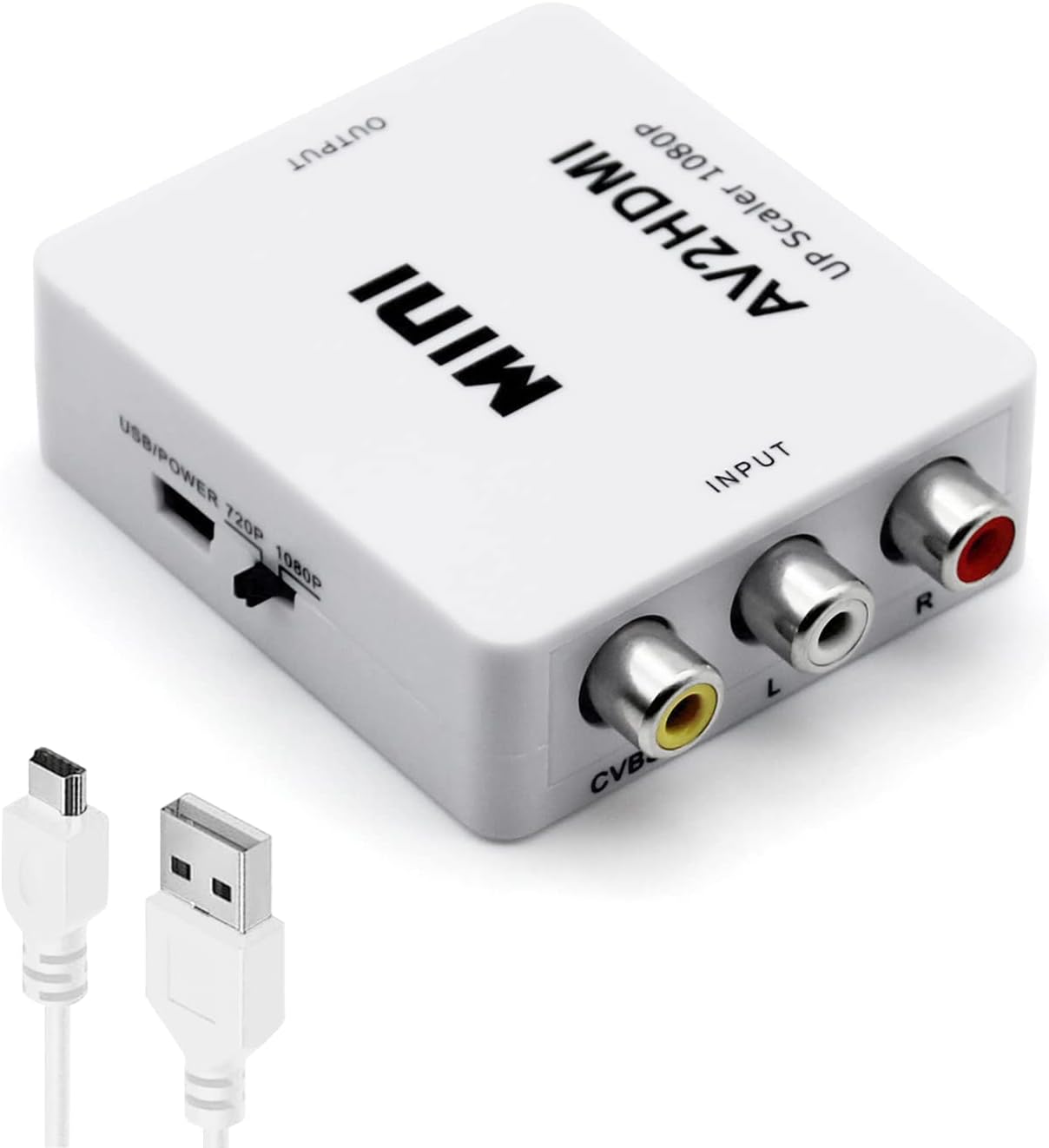 Runbod RCA to HDMI Converter AV to HDMI Adapter,RCA to HDMI