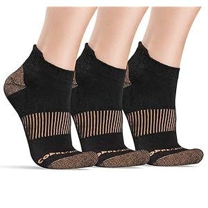 CopperJoint Copper Compression Socks Men & Women – Arch Support Socks – Moisture Wicking Ankle Compression Socks