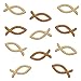 Oblique-Unique® Tischstreu Streuartikel Taufe Fische Holz Fische - Streudeko Verzierung für Taufe, Kommunion und Konfirmation - Echtholz