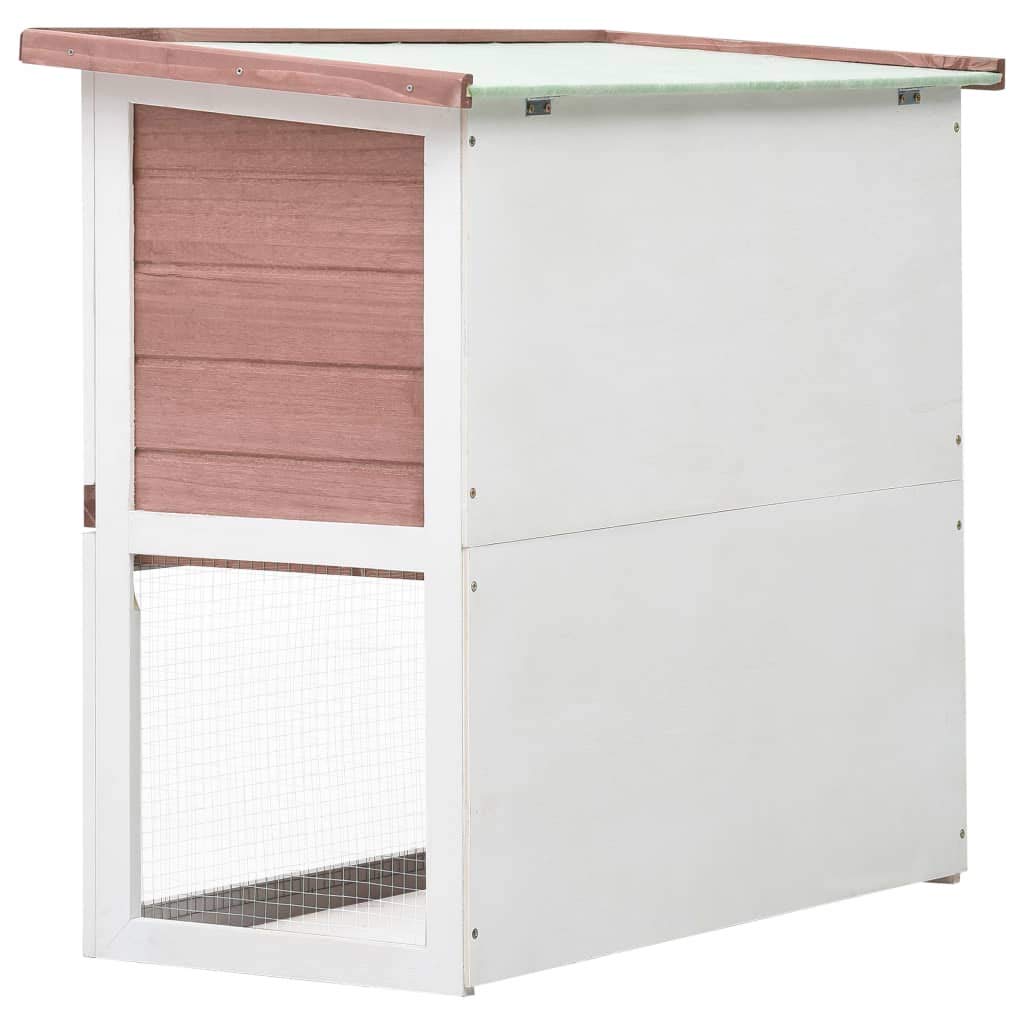 Jaula Conejera con 1 Puerta Madera Conejera de Exterior Madera Jaula para Conejo Animales Pequeños Casa para Conejos Marrón y Blanco