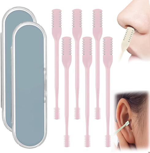 Miniatura 8 de Cortador de pelo nasal 2 en 1, recortador de vello nasal para hombres y mujeres, herramienta de extracción manual portátil de 360° con recogedor de