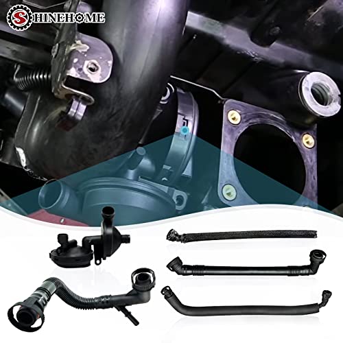 Crankcase Ventilation Valve Oil Separator Hose Compatible with BMW E46 E60 E39 X3 X5 320i, 323i, 325, 325i 328i, 330i, 525i, 528i CCV PCV Valve Ventilation Separator 5 Piece Value Kit 11611432559 by SHINEHOME - Image 8