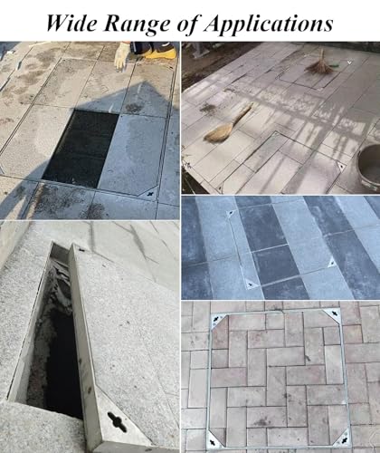 Tapa de alcantarilla invisible cuadrada de metal resistente para tanque séptico 3
