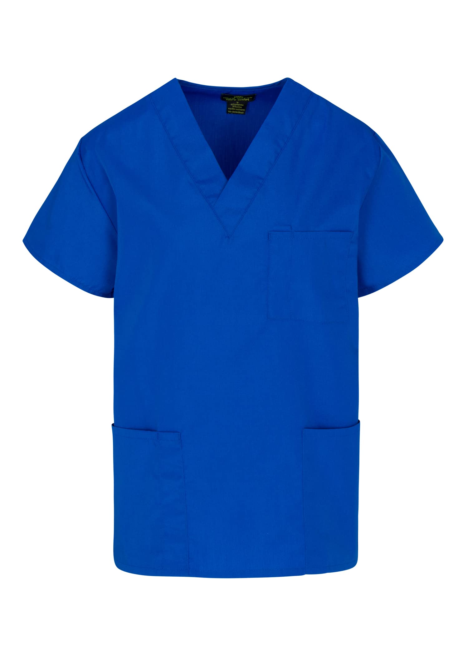 Natural Uniforms Classic Unisex 3 Pocket Scrub Top (X-Large, True Royal Blue)
