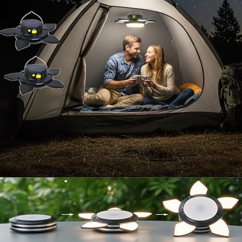 Image of Homehop Solar Light Outdoor Home Garden 40W Waterproof USB Portable LED | Solar Emergency Light Rechargeable Automatic Wireless Camping Hanging Lamp For Tents, Garage and Indoor (ABS-Pack of 2)