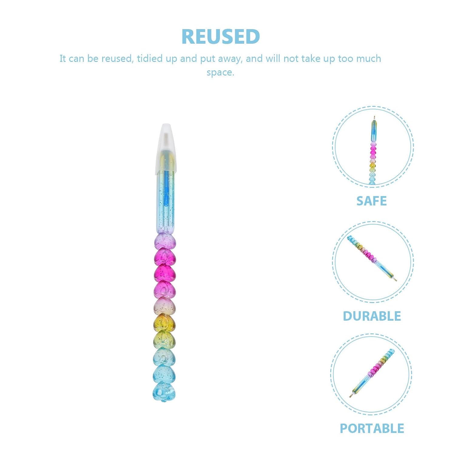 4pcs Nail DIY Dotting Pen Set Rhinestone Picker Diamond Drill Pen for Nail Art DIY Lightweight Plastic Abs Reusable Tools