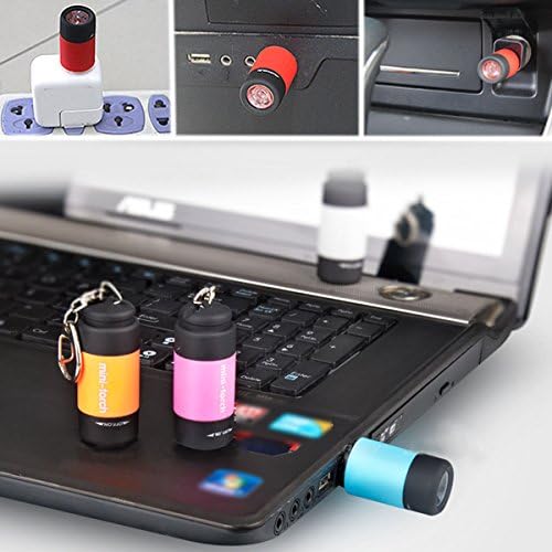 UCEC Mini Torches, 8 Pack Childs Torch, USB Rechargeable Keyring Torches Led, Small Torch Keyring for Kids Adult Camping Hiking Traveling Sport Outdoor