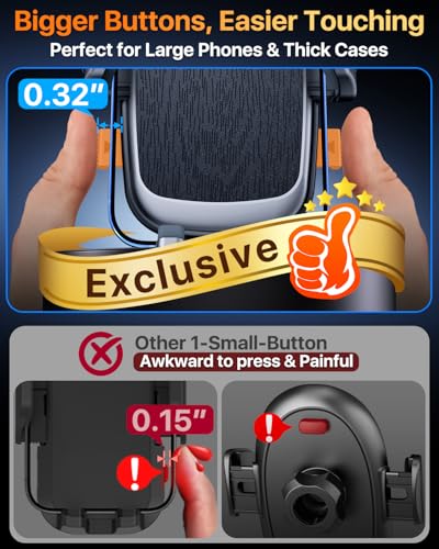 Image of 【2026 BEST & Military-Grade】Car Phone Holder Mount,【360 Rotatable Suction & 100+LBS Safest Strongest & Patent Certs】Dashboard Windshield Vent Truck Stand for iPhone 17 16 Pro Max Samsung, Matt Black