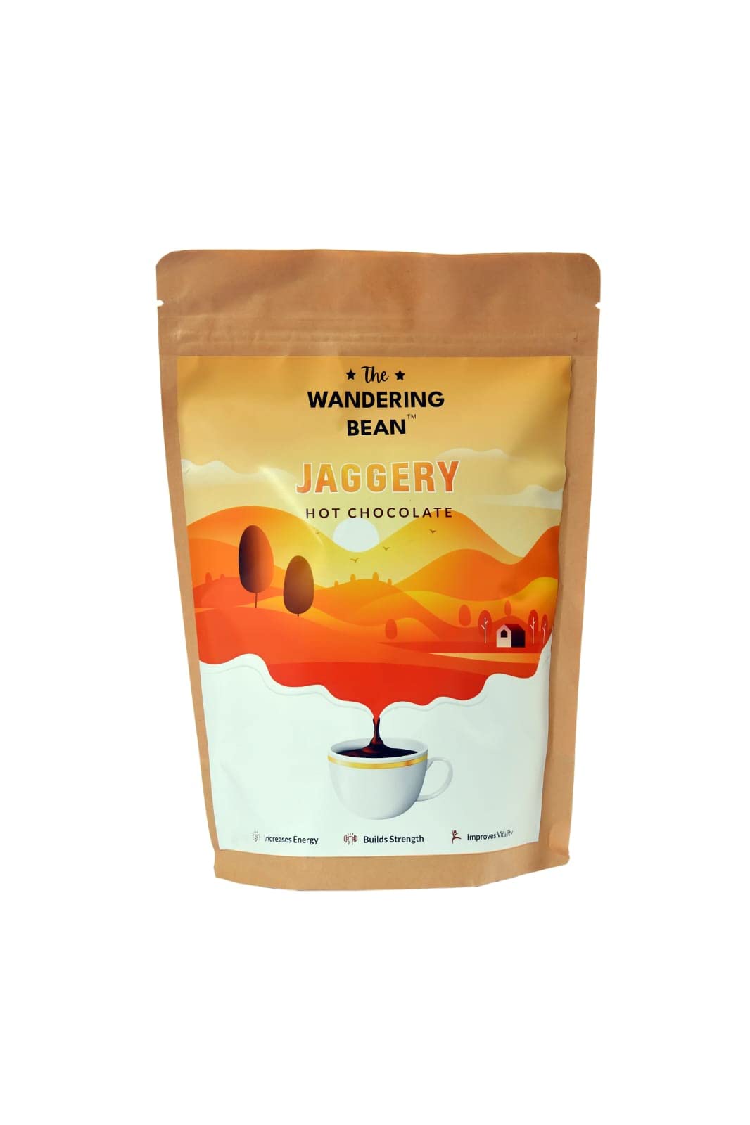 The Wandering Bean Jaggery Hot Chocolate | Thick and Chocolatey | 0% Refined Sugar| Sweetened with Organic Jaggery | Enjoy Hot or Cold | Vegan & Gluten-Free Best Gift Hamper (250gm, Jaggery Hot Chocolate) (B0C3WPVTKX) Amazon Price History, Amazon Price Tracker
