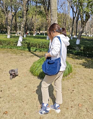 YunZh Denim Shoulder Bag for Women, Casual Style Lightweight Classic Retro Travel Shopper Hobo Bag2