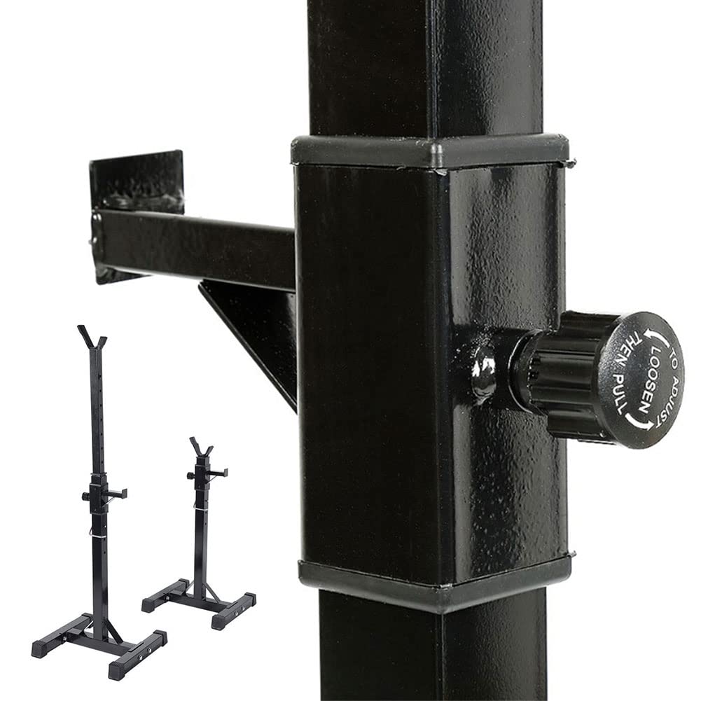 Soporte Estante Ajustable Barra Levantamiento Pesas Gimnasio MAX 200 KG Acero（negro）