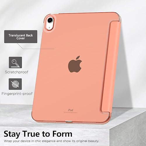 Vista 91 de MoKo Funda para iPad (A16) de 11ª generación de 11 pulgadas 2025, funda para iPad de 10.9 pulgadas 2022, carcasa trasera translúcida de Plateado