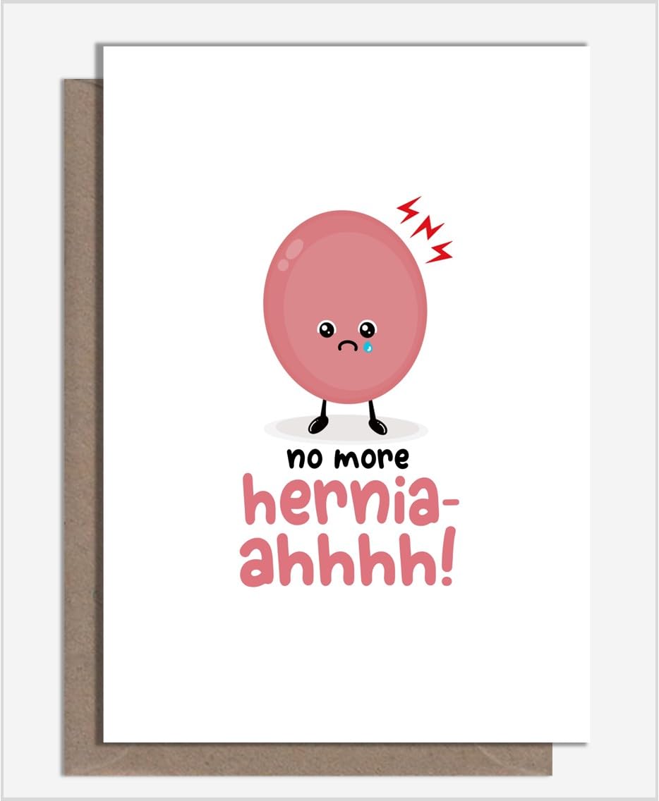 Super Funny Homemade Hernia Removal Card For Get Well Soon From Hernia Surgery And Operation By What the Duck Cards - HERNIA (Card Only)
