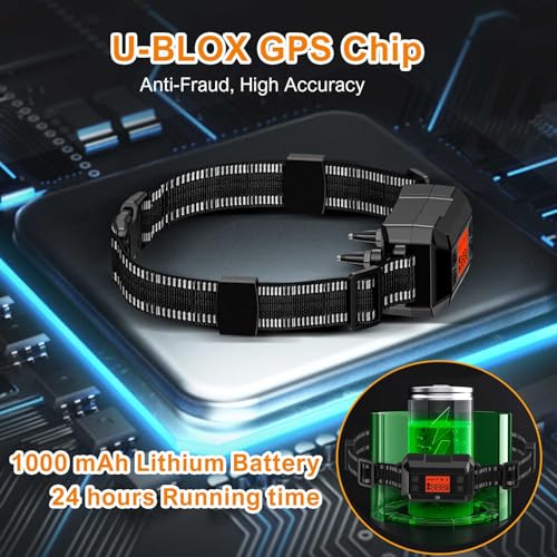 UCATQ GPS Wireless Dog Fence, Electric Dog Fence with GPS, Waterproof Pet Containment System Range 99~2997FT, Adjustable Strength for Outdoor Dogs, Harmless and Suitable for Most of Dogs