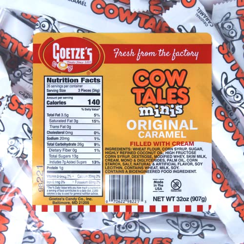 Goetze's Candy Vanilla Cow Tales Minis - 2 Pound Bag (32 Ounces) - Fresh From The Factory #TOP1