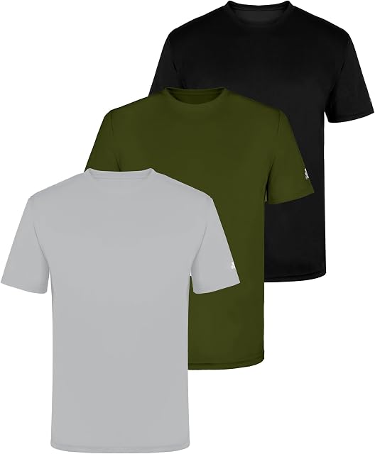 TEX2FIT Men's 3 Pack Active Sport Quick Dry T-Shirts