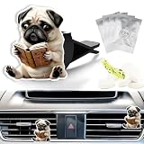 Cute Car Air Freshener Clips Dog Car Vent Clip Pug Dog Cars Scents Cologne Air Conditioner Clip Auto Vent Interior Decoration Cars Accessories Dogs Loves Gifts for Men Women