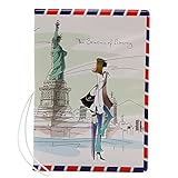 Coolrunner 1pcs Fashion Miss Love to Travel Passport Covers 3D Stereo Design Faux Leather ID Card Holders Stamp Envelope Passport Cases (USA)