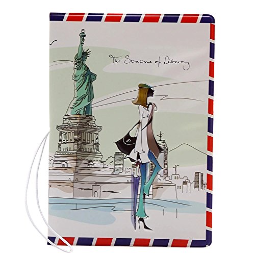 Coolrunner 1pcs Fashion Miss Love to Travel Passport Covers 3D Stereo Design Faux Leather ID Card Holders Stamp Envelope Passport Cases (USA)