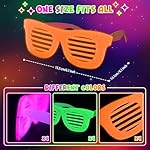Mega-L 12 Pcs Glow in The Dark Glasses, Glow in The Dark Party Supplies, Neon Fluorescent Blacklight Eyeglasses Party Favors, Glow Photo Booth Props Eyewear Accessories for Women, Men, Adult Halloween - Image 5