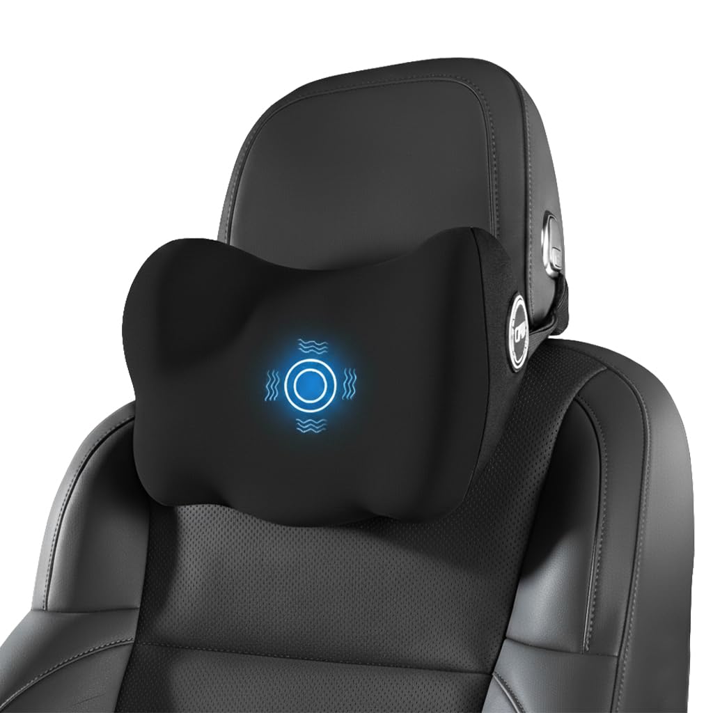 sthira® usb neck massager pillow plug-in adjustable memory foam headrest 3 modes for car seat office chair all season neck rest for car car neck rest pillow