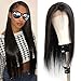 Produktbild Lace Front Perücke with Baby Hair Adjustable Straps 130% Density Glueless Natural Hairline Brazilian Remy Human Hair Extensions Echthaar 16 Inch