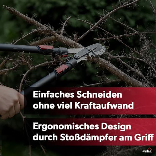 Bild 4 - Teleskop Bypass Getriebeastschere SG-21, Bypass Baumschere für frisches Holz bis zu Ø 40 mm, Astschere mit scharfer Klinge aus Kohlenstoffstahl, Länge: 66-92 cm, Baumschere, Gartenschere