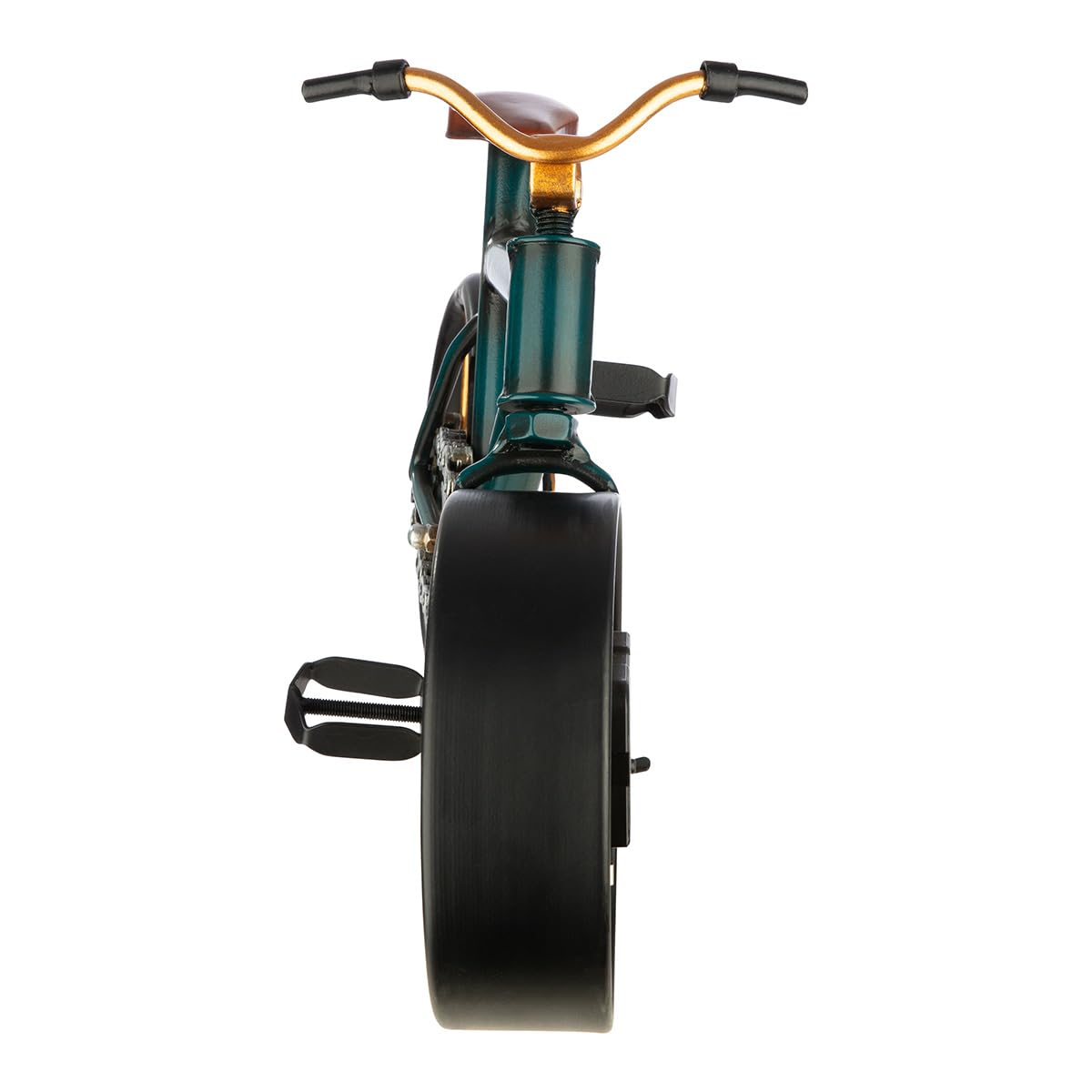 GILDE Orologio da tavolo in metallo, a forma di bicicletta, finitura anticata, blu scuro, altezza 24 cm x larghezza 34 cm
