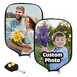 Yakify Pickleball-Paddelhülle, personalisierbar, mit Foto-Logo, doppelseitiger Druck, Schlägerhülle, Geschenk, für Pickleball-Liebhaber