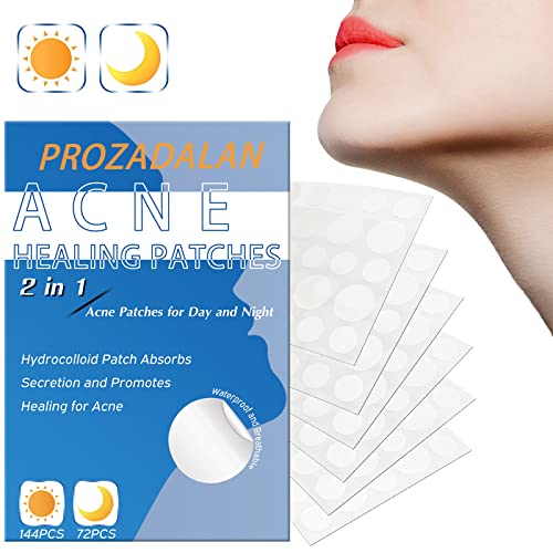 216 Pcs Parches Para Acné, 2 En 1 de Uso Diurno y Nocturno Potente Acne Pimple Negros Puntos Patch Hidrocoloide Natural Invisible con Aceite de Árbol de Té Ácido Salicílico