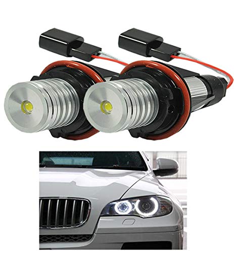 ICBEAMER LED Angel Eye Halo Ring Fit BMW E39 E53 E60 E61 E63 E64 E65 E66 E87 Can Replace OEM Factory Light Bulbs [White]