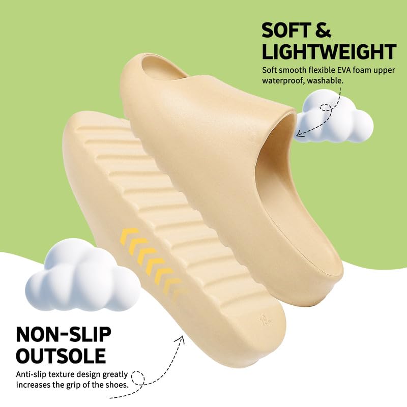 Image of youermei Kids Cloud Slides, Non-Slip Pillow Slippers for Girls Boys