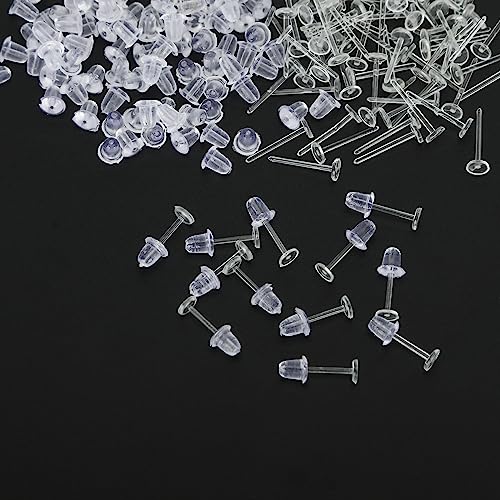 YOYOSTORE 3mm Invisible Plastic Earrings Blank Pins Stud Tiny Head Findings DIY Supplies (200 pieces/100 Pairs) - Thumbnail 4