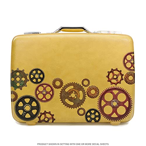 Retro Planet.com - Gears Hardware Vinyl Sticker Set, Steampunk Industrial Cogs Peel And Stick Decals, Laptop, Car, Locker, Notebooks, Planners, Water Bottles (Set Of 19, From 1.25” To 5.5”) #TOP6