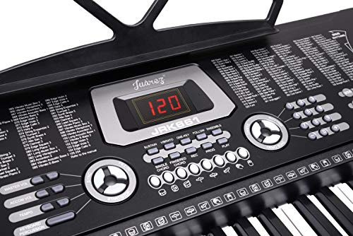 JUAREZ Octavé JRK661 61-Key Electronic Keyboard Piano with LED Display | Adapter | Key Note Stickers | Mic |Music Sheet Stand | 255 Rhythms | 255 Timbres | 24 Demos | 8 Percussions (Image - 2)