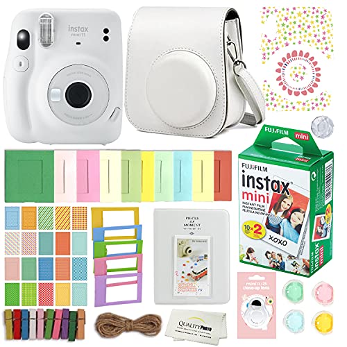Fujifilm Mini 11 Instant Camera with Case, 20 Fuji Films, Decoration Stickers, Frames, Photo Album and More Accessory kit