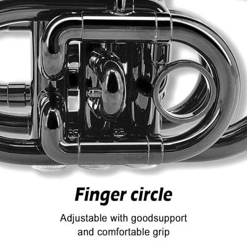 image for Conboxus Pocket Trumpet Brass Bb Flat Trumpet Portable with 7C Mouthpi