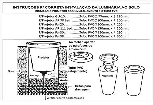 Luminaria Projetor PAR20 E27 Embutir Solo LS209 Branco Maxluz