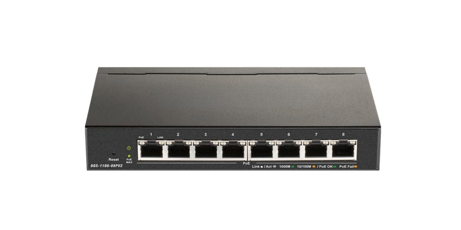 Switch Gestito 8 Porte Gigabit Ethernet con Poe+ 64W