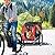 Pawhut Folding Dog Carrier Bicycle Pet Trailer in Steel Frame Stroller - Red & Black