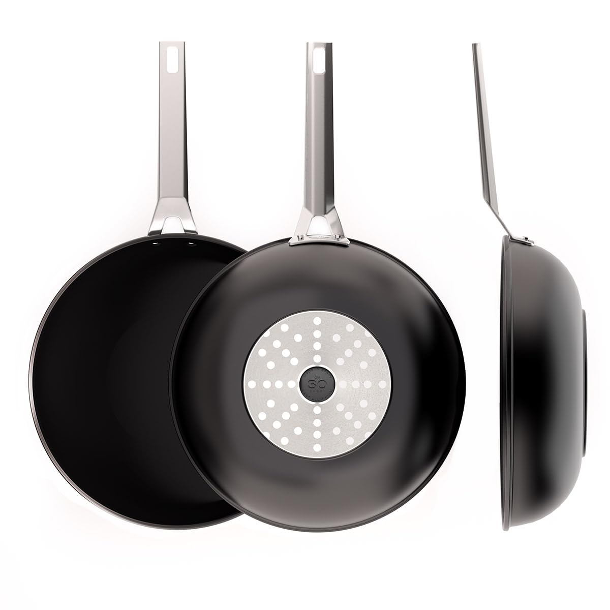 Valira Aire PFAS Free - Wok premium de 30 cm hecho en España, aluminio fundido con antiadherente libre de PFAS, apto para inducción