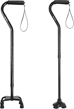 Product Image BeneCane Quad Cane Adjustable Walking Cane with Offset Soft Cushioned Handle for Men & Women Lightweight Comfortable with 4-Pronged feet for Extra Stability