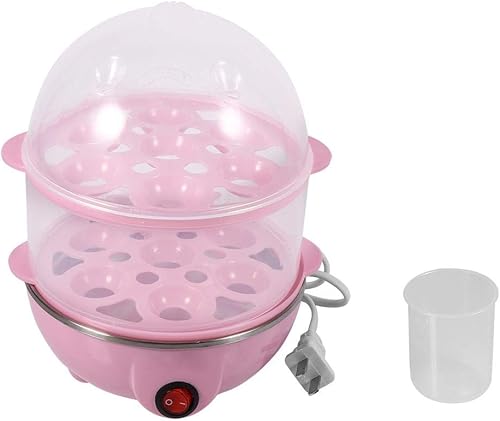 Vaporizador de huevo de doble capa rápido huevo eléctrico vaporizador multifuncional para huevo (rosa)