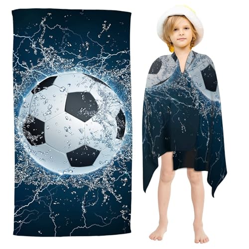 APPCRFM Toallas De Playa Futbol, Toalla Personalizada Playa Futbol, Toalla De Playa De Microfibra, para Playa Piscina Gimnasio Camping Viaje, TOA-llas Gimnasio, TOA-lla De Baño para Niños