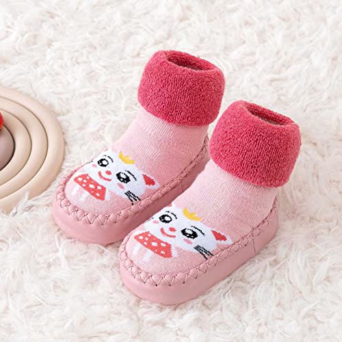 Kids Baby Toddler Slipper Boots Girl Sock Shoes Stretch Knit Rubber Sole Non-𝐒kid Indoor/Outdoor Floor Cozy Sneakers4