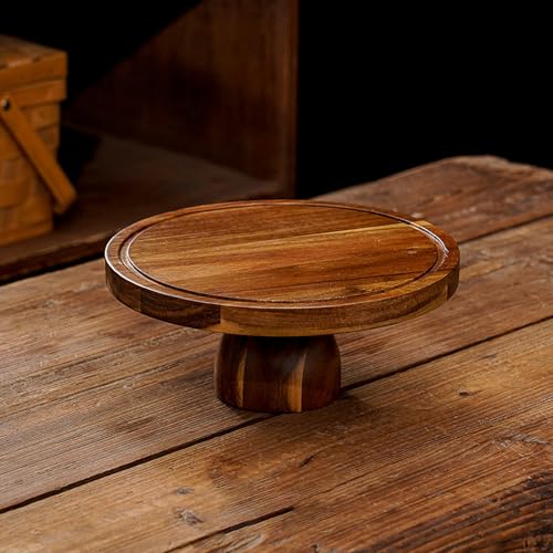 KXKJRYB 木製ケーキスタンド 丸型ケーキプレート デザートサービングトレイ ベーキングギフト・誕生日・キッチン・パーティー・結婚式用ディスプレイセット-A