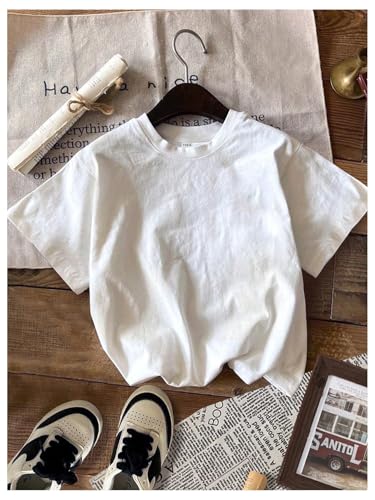 Girl's Cute Letter Graphic Oversized T Shirts Short Sleeve Drop Shoulder Shirts Loose Tee Summer Tops3